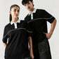Monarch Polo — Black & White Contrast Collar - Swanah.Store