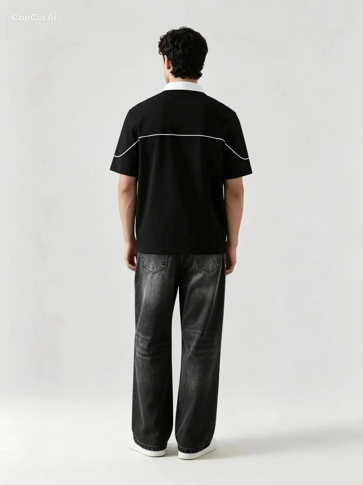 Monarch Polo — Black & White Contrast Collar - Swanah.Store