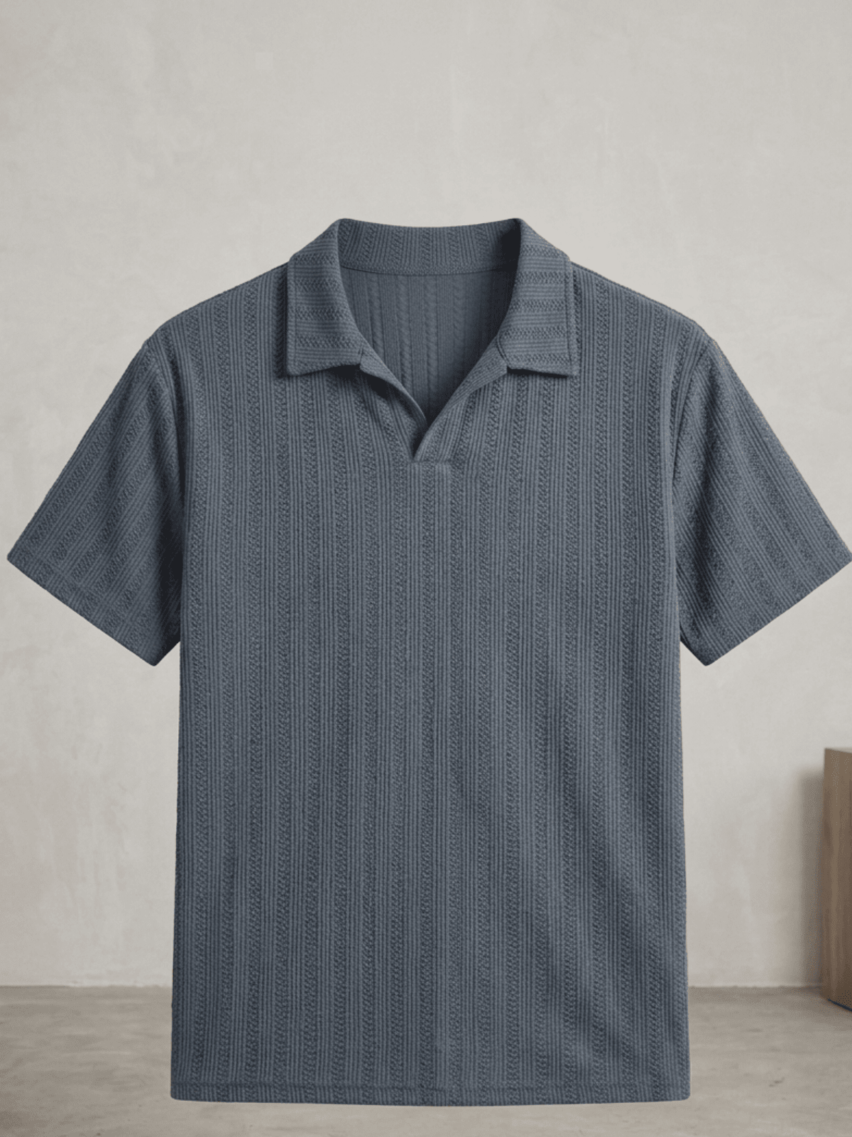 Swanah Men's Premium Textured Knit Polo Shirt - Grey - Swanah.Store