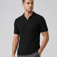 Swanah Men's Premium Textured Knit Polo Shirt - Black - Swanah.Store