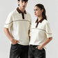 Monarch Polo — Ivory & Espresso Brown Contrast Collar - Swanah.Store